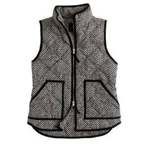 Quilted Herringbone Puffer Vest